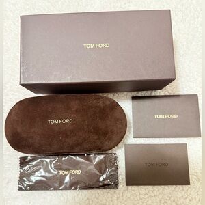 Authentic Tom Ford Sunglasses Case, Box & Cleaning Cloth Set – Brown Velvet